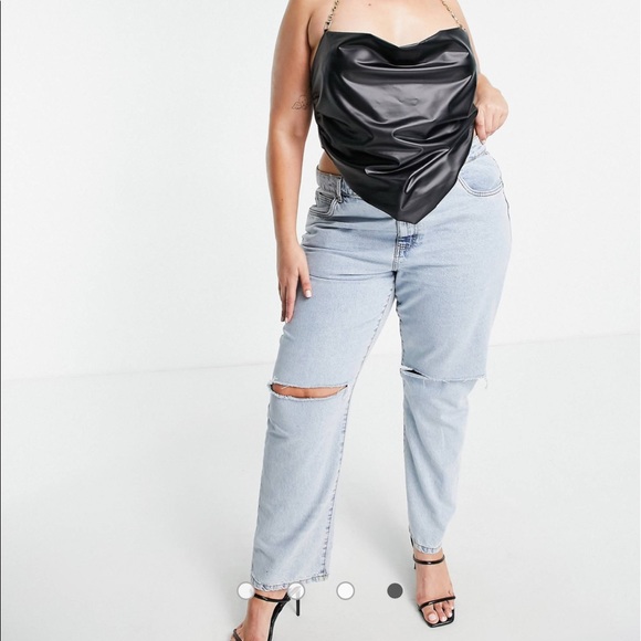 NWT Faux Leather Scarf Top - Picture 2 of 6